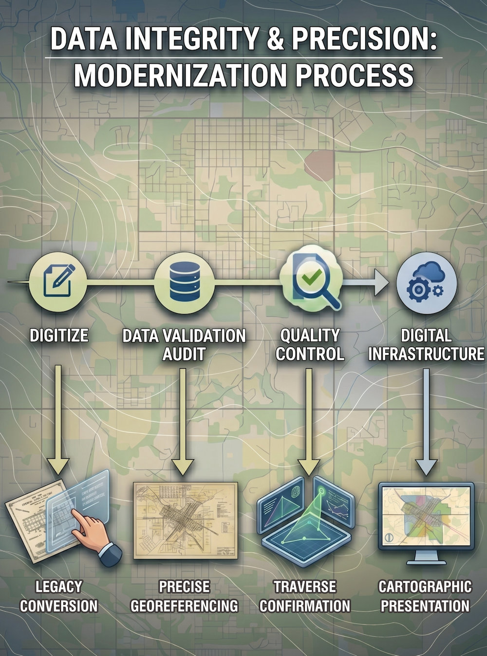 Legacy paper map to digital GIS conversion example